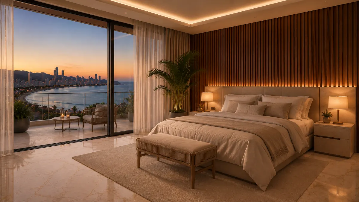 Dormitorio principal con vistas al Mediterráneo
